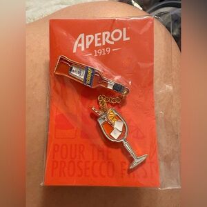 Aperol 1919 2 Piece Pin Set Bottle Glass Cocktail NEW